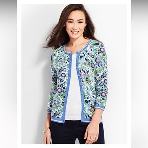 Talbots charming cardigan blooming paisley